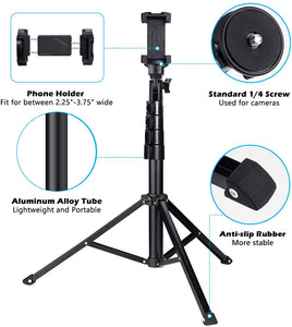 Selfie Stick Tripod with Bluetooth Remote for iPhone & Android Phone