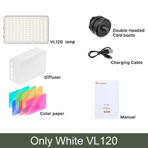 Ulanzi VIJIM VL120 LED Video Camera Light 3200k-6500K Dimmable Studio Lamp Vlog Fill Light W RGB Color Filter Softbox Diffuser